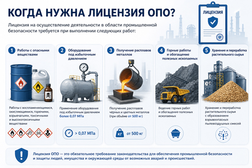 Инфографика когда нужна лицензия на эксплуатацию опасных производственных объектов