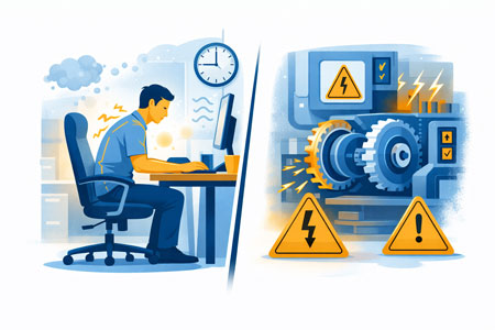 Инфографика: сравнение вредного и опасного производственного фактора на рабочем месте
