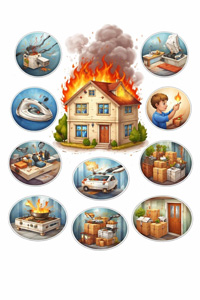 Инфографика причин возникновения возгораний в быту