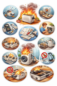 Инфографика безопасного обращения с электроприборами