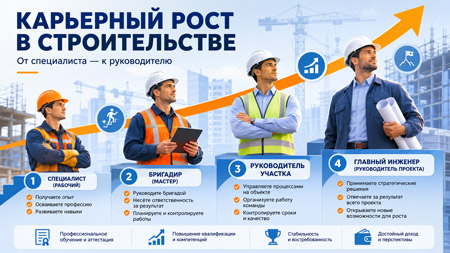 Карьерная лестница строителя — от рабочего до руководителя